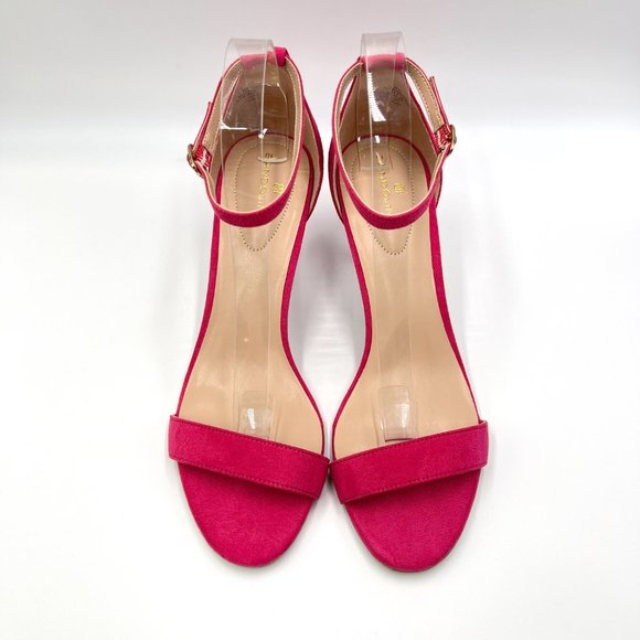 Bandolino Womens Size 10 Fuchsia Pink Faux Suede Microsuede Sandals Heels Shoes - Picture 3 of 13